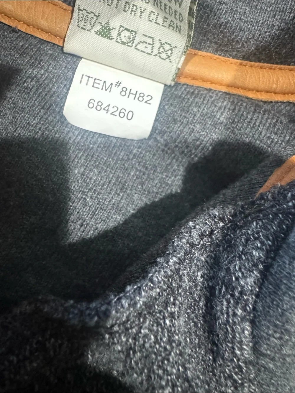 Orvis Men's Charcoal Half-Zip Sweater with Tan Elbow Patches Large